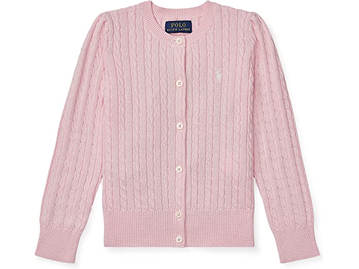 (取寄) ラルフローレン キッズ ガールズ ケーブル ニット コットン カーディガン (トドラー) Polo Ralph Lauren Kids girls Cable Knit Cotton Cardigan (Toddler) Hint of Pink/Nevis Pony Player