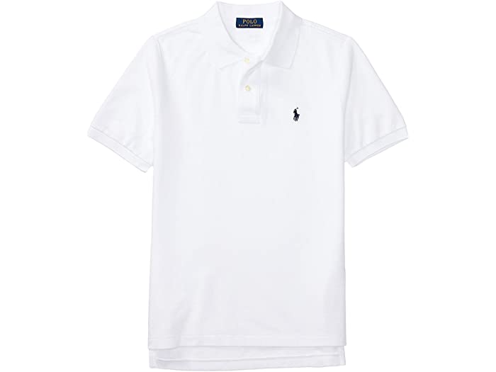 (取寄) ラルフローレン キッズ ボーイズ コットン メッシュ ポロ シャツ (ビッグ キッズ) Polo Ralph Lauren Kids boys Cotton Mesh Polo Shirt (Big Kids) White