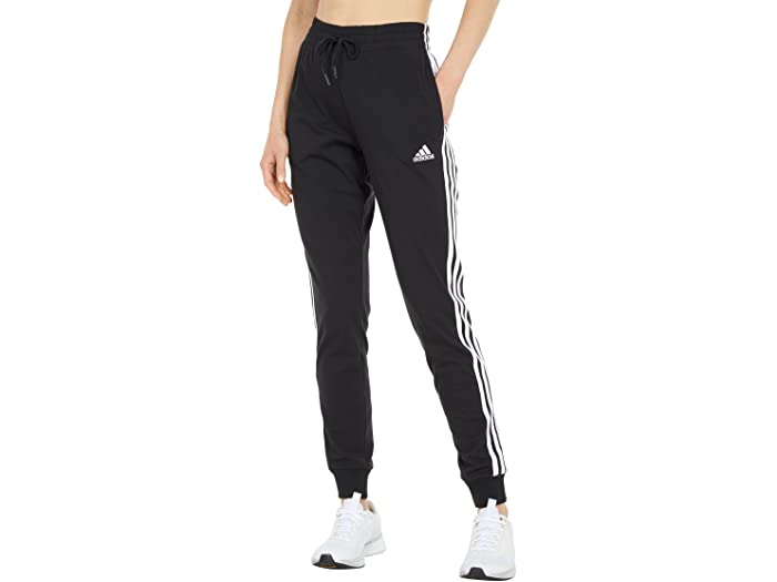 (取寄) アディダス レディース 3ストライプ シングル ジャージ パンツ adidas women 3-Stripes Single Jersey Pants Black/White