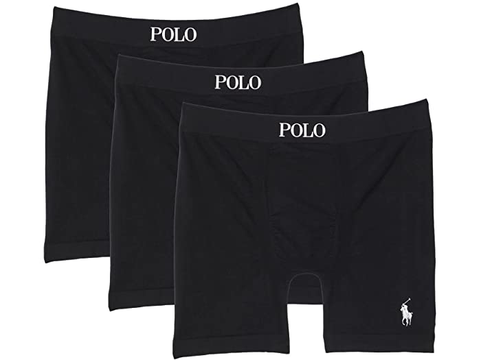 (取寄) ラルフローレン メンズ フリーダム FX: シーム ボクサー ブリーフ 3パック Polo Ralph Lauren men Freedom FX: Seam Boxer Brief 3-Pack 3 Polo Black/Silver