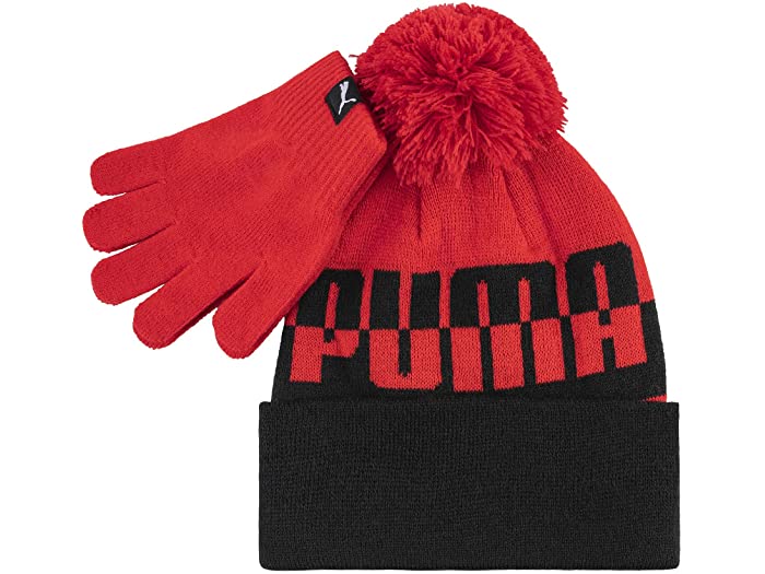 (取寄) プーマ キッズ キッズ エバーキャット ビーニー アンド グローブ セット PUMA kids Kids Evercat Beanie and Glove Set High Risk Red/Black