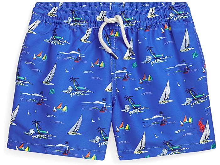 (取寄) ラルフローレン キッズ ボーイズ トラベラー スイム トランクス (リトル キッズ) Polo Ralph Lauren Kids boys Traveler Swim Trunks (Little Kids) Race To Sea