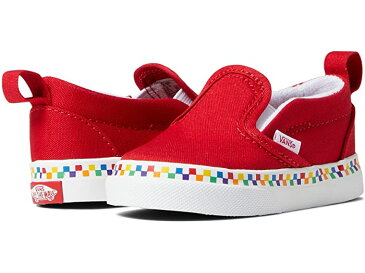 (取寄) バンズ キッズ ガールズ スリップ-オン V (インファント/トドラー) Vans Kids girls Slip-On V (Infant/Toddler) (Rainbow Checkerboard) Red/True White