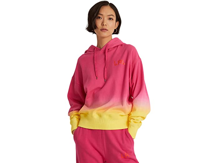 (取寄) ローレン ラルフローレン レディース ディップダイ フレンチ テリー フーディ LAUREN Ralph Lauren women Dip-Dyed French Terry Hoodie Pink/Orange/Yellow