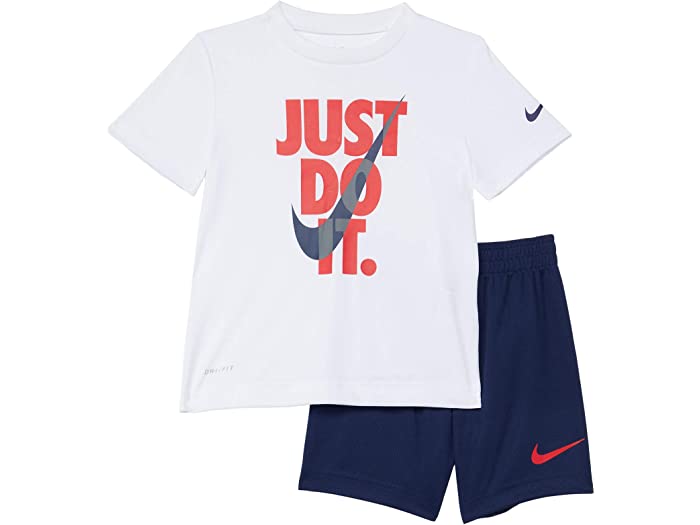 (取寄) ナイキ キッズ ショート スリーブ ジャスト ドゥ IT Tシャツ アンド ショーツ ツーピース セット (トドラー) Nike Kids Short Sleeve Just Do It T-Shirt & Shorts Two-Piece Set (Toddler) Midnight Navy