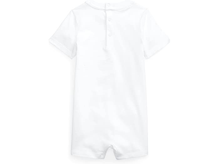 (取寄) ラルフローレン キッズ ボーイズ ビッグ ポニー コットン ジャージ ショートール (インファント) Polo Ralph Lauren Kids boys Big Pony Cotton Jersey Shortall (Infant) White