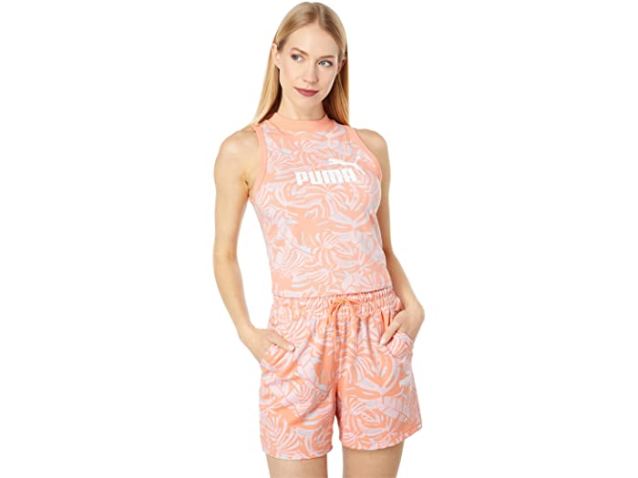 (取寄) プーマ レディース フローラル バイブス オール オーバー プリント ハイ ネック タンク PUMA women Floral Vibes All Over Print High Neck Tank Peach Pink