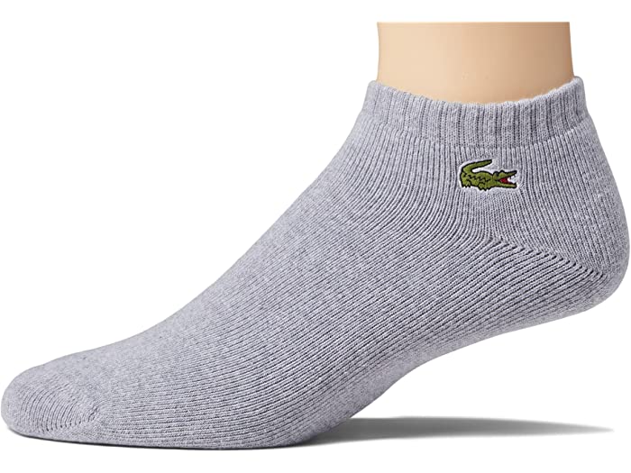 (取寄) ラコステ メンズ グラフィック アンクル ソックス Lacoste men Graphic Ankle Socks Silver Chine/White