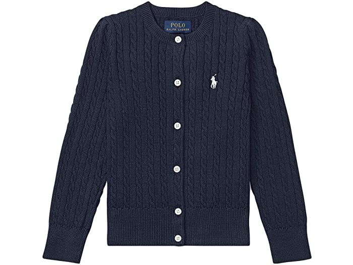 (取寄) ラルフローレン キッズ ガールズ ケーブル ニット コットン カーディガン (トドラー) Polo Ralph Lauren Kids girls Cable Knit Cotton Cardigan (Toddler) Hunter Navy