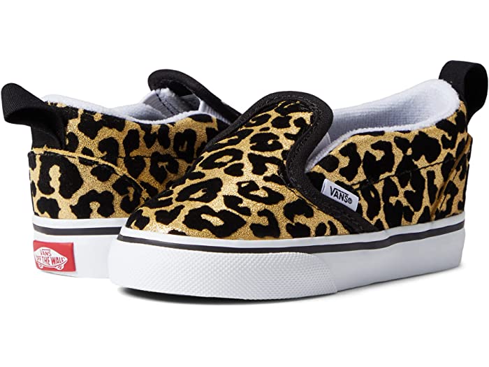 (取寄) バンズ キッズ ガールズ スリップ-オン V (インファント/トドラー) Vans Kids girls Slip-On V (Infant/Toddler) (Flocked Leopard) Black/True White