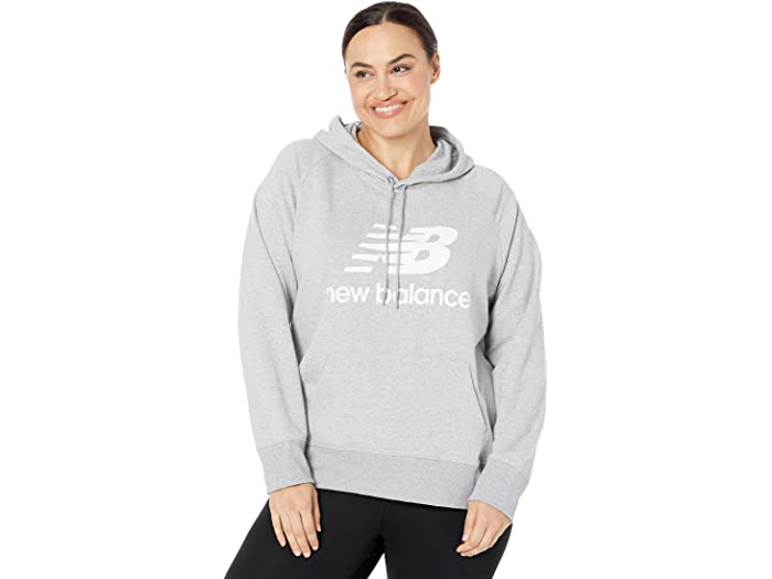 (取寄) ニューバランス レディース プラス サイズ エッセンシャル プルオーバー フーディ New Balance women Plus Size Essentials Pullover Hoodie Athletic Grey