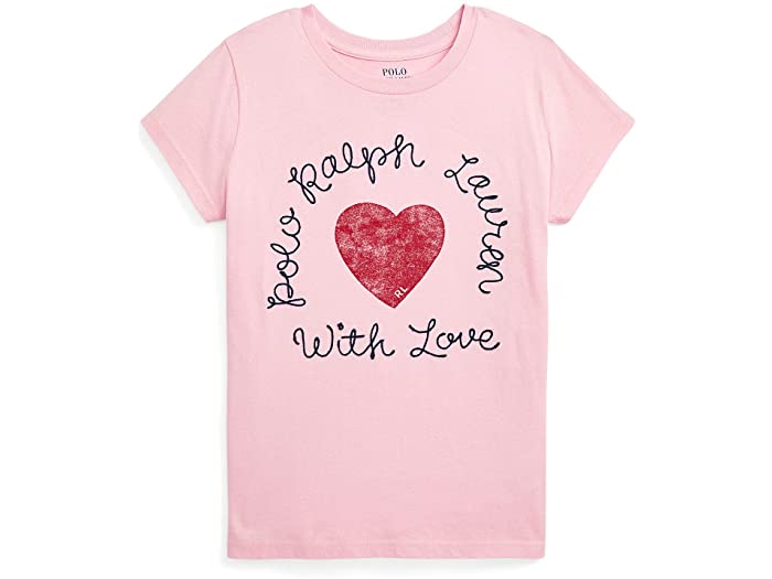 (取寄) ラルフローレン キッズ ガールズ コットン ジャージ グラフィック ティー (ビッグ キッズ) Polo Ralph Lauren Kids girls Cotton Jersey Graphic Tee (Big Kids) Garden Pink