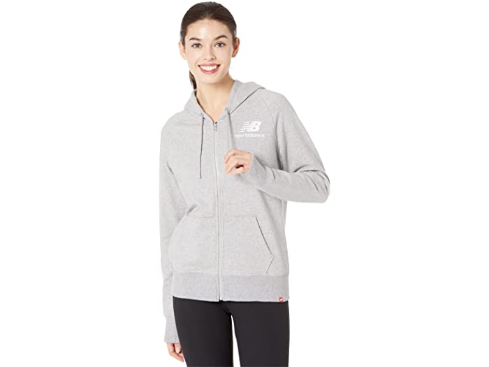 (取寄) ニューバランス レディース エッセンシャル フル ジップ フーディ New Balance women Essentials Full Zip Hoodie Athletic Grey