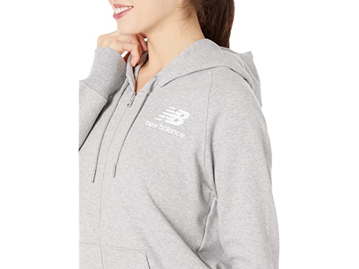 (取寄) ニューバランス レディース エッセンシャル フル ジップ フーディ New Balance women Essentials Full Zip Hoodie Athletic Grey