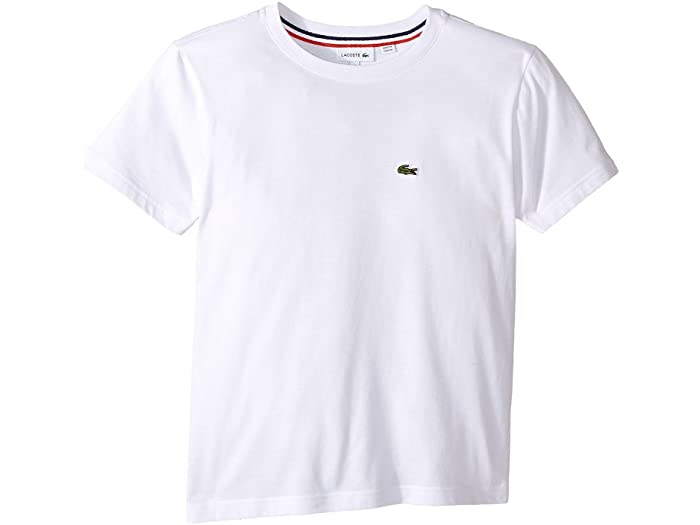 (取寄) ラコステ キッズ ボーイズ ショート スリーブ ソリッド クルー Tシャツ (トドラー/リトル キッズ/ビッグ キッズ) Lacoste Kids boys Short Sleeve Solid Crew T-Shirt (Toddler/Little Kids/Big Kids) White