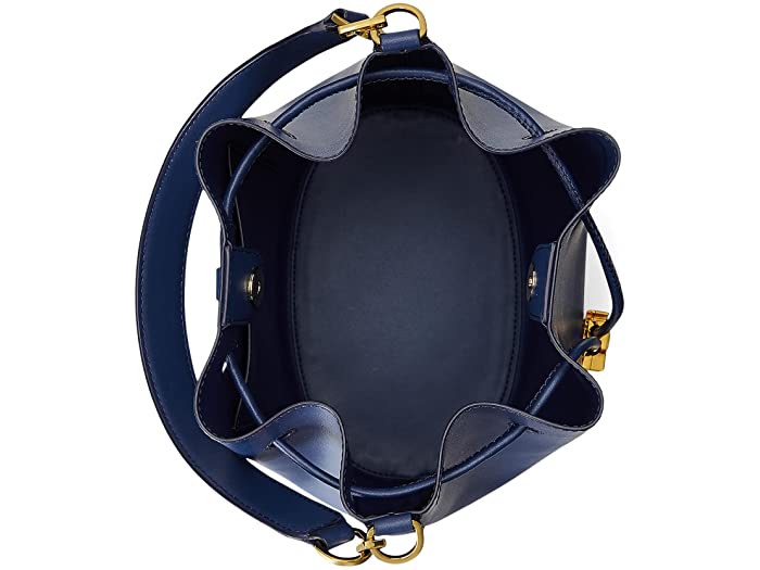 (取寄) ローレン ラルフローレン レディース ラージ アンディ レザー ドローストリング バッグ LAUREN Ralph Lauren women Large Andie Leather Drawstring Bag Denim Blue