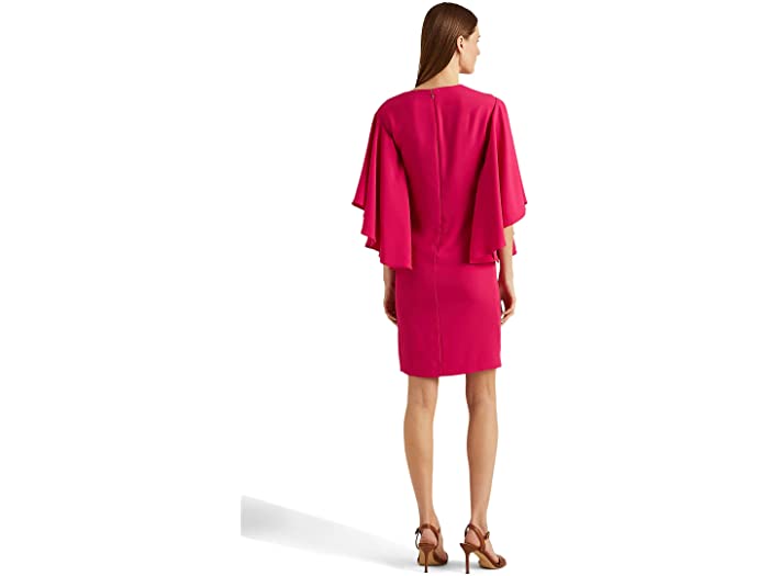 (取寄) ローレン ラルフローレン レディース フリルスリーブ カクテル ドレス LAUREN Ralph Lauren women Ruffle-Sleeve Cocktail Dress Sport Pink
