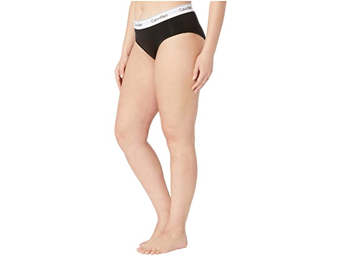 (取寄) カルバンクライン アンダーウェア レディース プラス サイズ モダン コットン ヒップスター Calvin Klein Underwear women Plus Size Modern Cotton Hipster Black