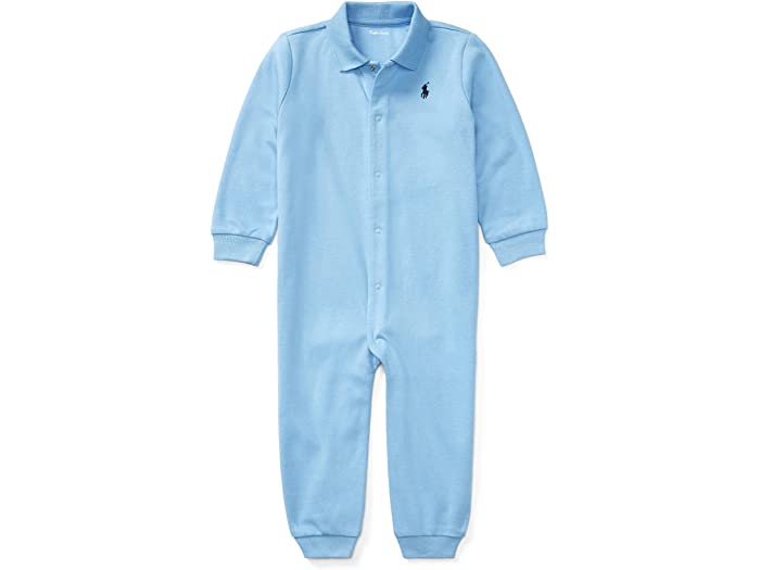 (取寄) ラルフローレン キッズ ボーイズ ソリッド コットン カバーオール (インファント) Polo Ralph Lauren Kids boys Solid Cotton Coverall (Infant) Suffield Blue