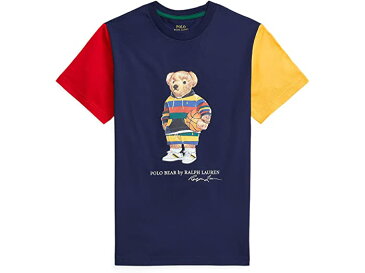 (取寄) ラルフローレン キッズ ボーイズ ポロ ベアー カラーブロックト コットン ティー (ビッグ キッズ) Polo Ralph Lauren Kids boys Polo Bear Color-Blocked Cotton Tee (Big Kids) Newport Navy Multi