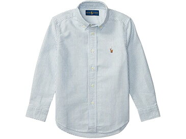 (取寄) ラルフローレン キッズ ボーイズ ストライプド コットン オックスフォード シャツ (トドラー) Polo Ralph Lauren Kids boys Striped Cotton Oxford Shirt (Toddler) Light Blue Stripe