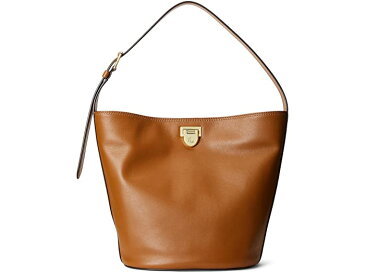 (取寄) ローレン ラルフローレン レディース レザー ミディアム ハーロウ バケット バッグ LAUREN Ralph Lauren women Leather Medium Harlow Bucket Bag Lauren Tan