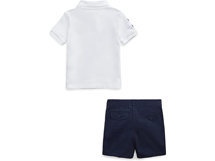(取寄) ラルフローレン キッズ ボーイズ ポロ シャツ アンド ポロ プレップスター ショーツ セット (インファント) Polo Ralph Lauren Kids boys Polo Shirt & Polo Prepster Shorts Set (Infant) White Multi