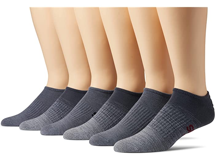 (取寄) アディダス メンズ スーパーライト スーパー ノー ショー ソックス 6ペア adidas men Superlite Super No Show Socks 6-Pair Onix Grey/Grey/Shadow Red