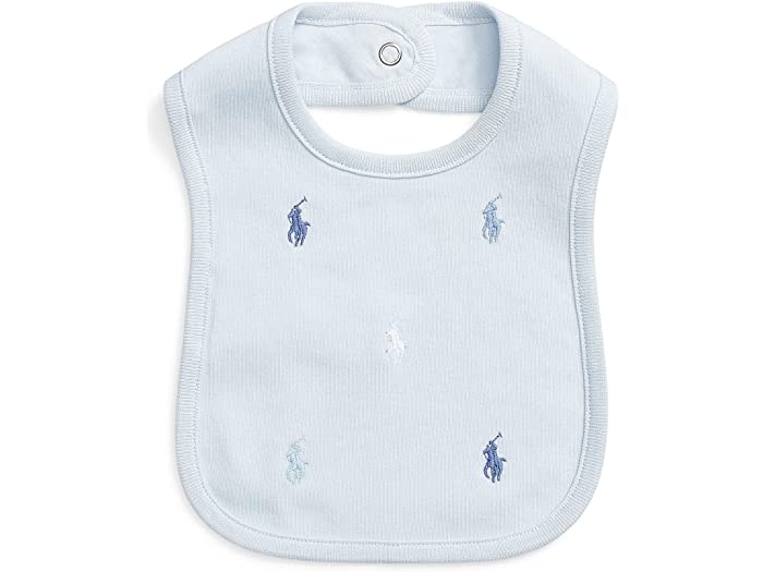 (取寄) ラルフローレン キッズ ボーイズ Polo Ralph Lauren Kids boys Polo Pony Cotton Interlock Bib (Infant) Beryl Blue