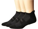 (取寄) フィーチャーズ ハイ パフォーマンス クッション ノー ショー タブ 3-ペア パック Feetures High Performance Cushion No Show Tab 3-Pair Pack Black(4)