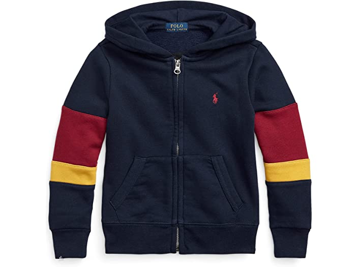 (取寄) ラルフローレン キッズ ボーイズ Polo Ralph Lauren Kids boys Corduroy-Logo Fleece Full Zip Hoodie (Little Kids) Cruise Navy Multi