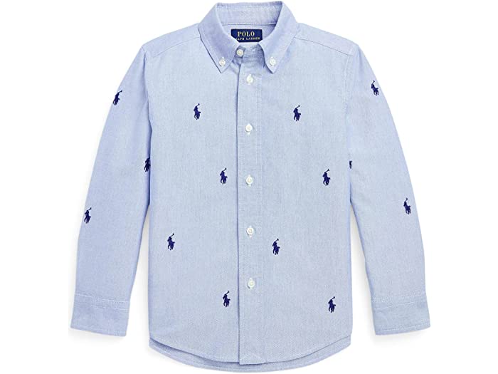 (取寄) ラルフローレン キッズ ボーイズ Polo Ralph Lauren Kids boys Polo Pony Cotton Oxford Shirt (Toddler) Blue