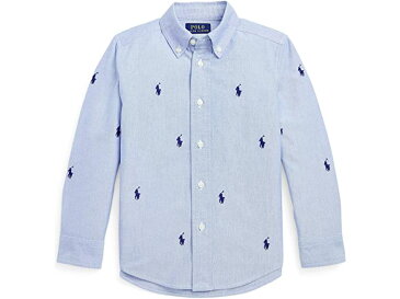 (取寄) ラルフローレン キッズ ボーイズ Polo Ralph Lauren Kids boys Polo Pony Cotton Oxford Shirt (Toddler) Blue