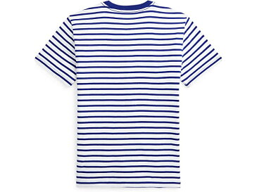 (取寄) ラルフローレン キッズ ボーイズ Polo Ralph Lauren Kids boys Polo Bear Striped Cotton Tee (Big Kids) White/Heritage Royal