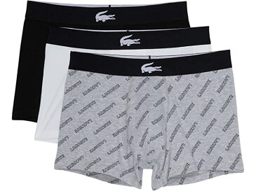 (取寄) ラコステ メンズ Lacoste men Trunks 3-Pack Casual Lifestyle Black/Silver Chine/White