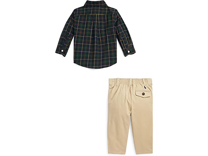 (取寄) ラルフローレン キッズ ボーイズ Polo Ralph Lauren Kids boys Plaid Poplin Shirt & Chino Pants Set (Infant) Green/Navy Multi/Khaki