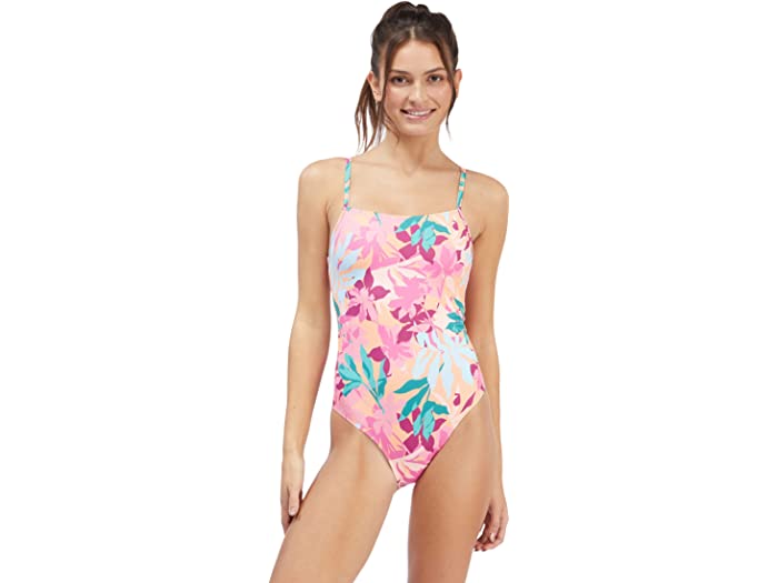 (取寄) ロキシー レディース アクティブ Roxy women Active Printed Swimming One-Piece Cantaloupe Tropical Palm