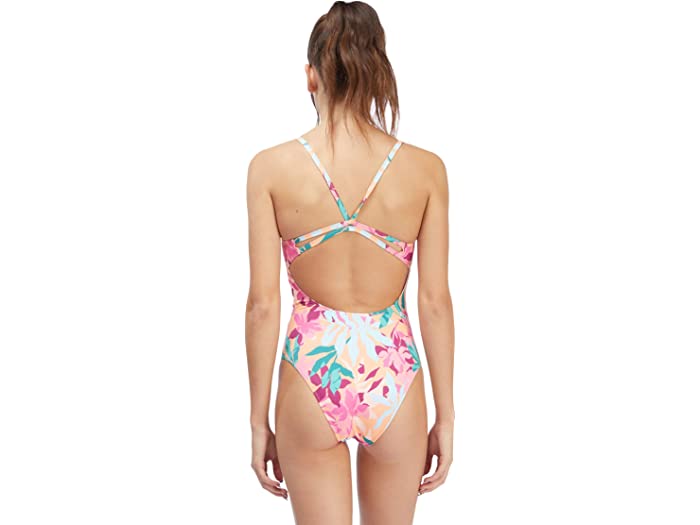 (取寄) ロキシー レディース アクティブ Roxy women Active Printed Swimming One-Piece Cantaloupe Tropical Palm