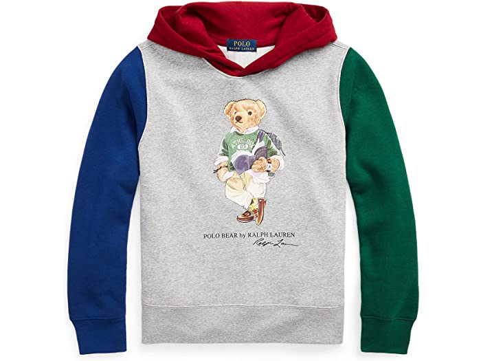 (取寄) ラルフローレン キッズ ボーイズ Polo Ralph Lauren Kids boys Polo Bear Color-Blocked Fleece Hoodie (Big Kids) Andover Heather Multi