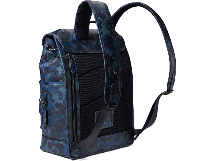 (取寄) コーチ メンズ COACH men League Flap Backpack Camo Blue/Midnight Navy