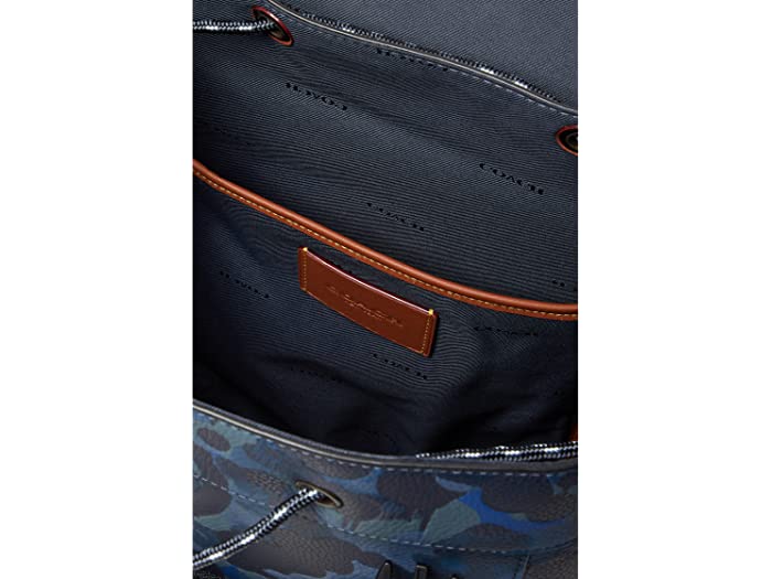 (取寄) コーチ メンズ COACH men League Flap Backpack Camo Blue/Midnight Navy