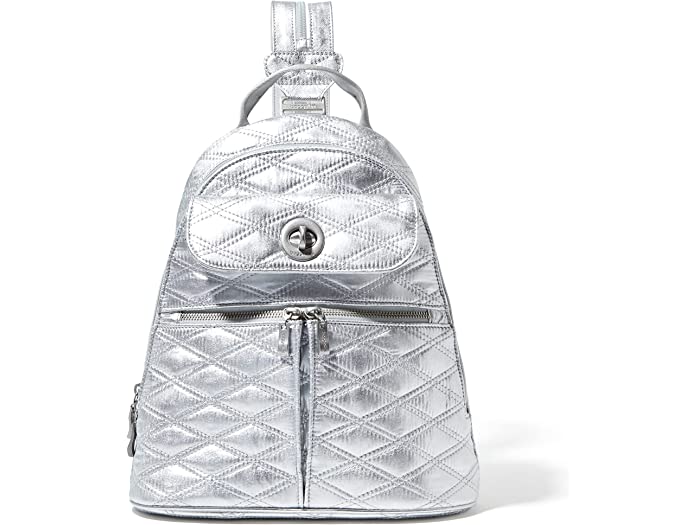 (取寄) バッガリーニ レディース Baggallini women Naples Convertible Backpack Silver Metallic Quilt