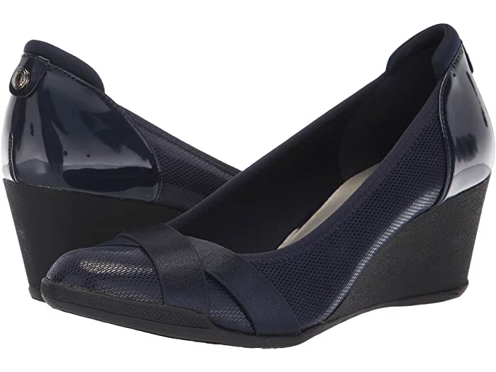 () 󥯥饤 ǥ ݡ ॢ å ҡ Anne Klein women Sport Timeout Wedge Heel Navy