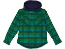 (取寄) エルエルビーン キッズ フリース ライン フランネル シャツ フーデット プレイド (ビッグ キッズ) L.L.Bean kids L.L.Bean Fleece Lined Flannel Shirt Hooded Plaid (Big Kids) Rainforest