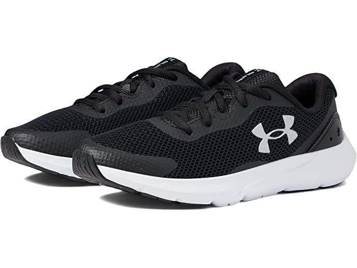 (取寄) アンダーアーマー キッズ ガールズ Under Armour Kids girls Surge 3 (Big Kid) Black/White/Metallic Silver