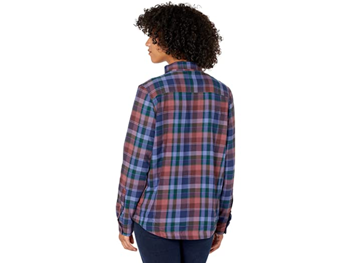 (取寄) エルエルビーン レディース フリース ライン フランネル シャツ スナップ フロント プレイド L.L.Bean women Fleece Lined Flannel Shirt Snap Front Plaid Black Plum