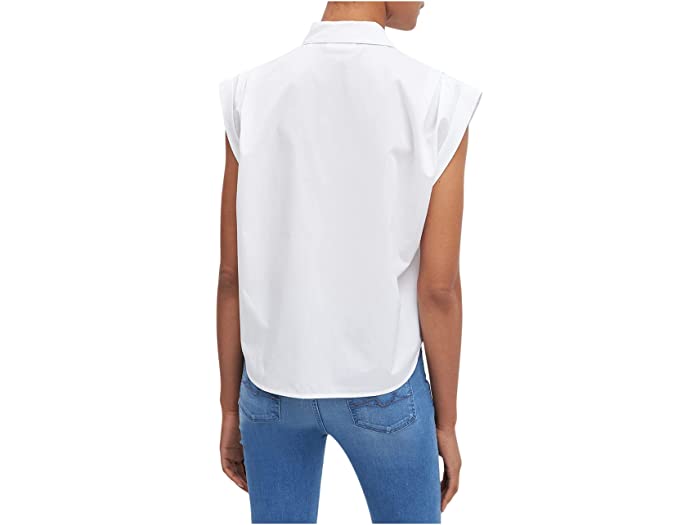 (取寄) セブンフォーオールマンカインド レディース スリーブレス ボタンアップ シャツ 7 For All Mankind women Sleeveless Button-Up Shirt White