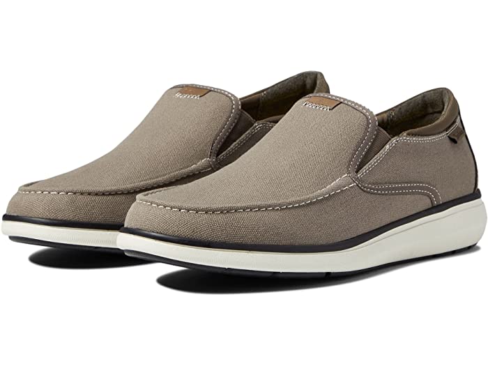 (取寄) フローシャイム メンズ ベンチャー キャンバス モック トゥ スリップ-オン Florsheim men Venture Canvas Moc Toe Slip-On Mushroom Canvas/Nubuck/White Sole