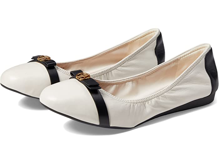 (取寄) コールハーン レディース トヴァ ボウ バレエ Cole Haan women Cole Haan Tova Bow Ballet Ivory/Black Leather