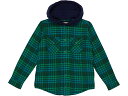 (取寄) エルエルビーン キッズ フリース ライン フランネル シャツ フーデット プレイド (リトル キッズ) L.L.Bean kids L.L.Bean Fleece Lined Flannel Shirt Hooded Plaid (Little Kids) Rainforest